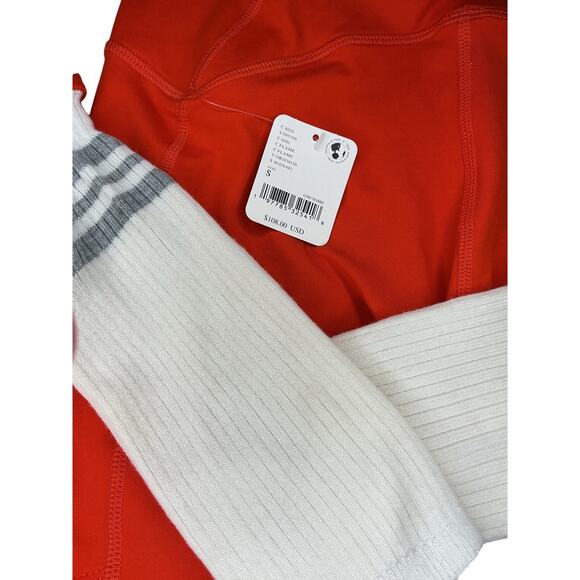 Free People Movement orange High-Rise 7/8 Leggings Sock Cuffs Size S NewWTags - Picture 4 of 10